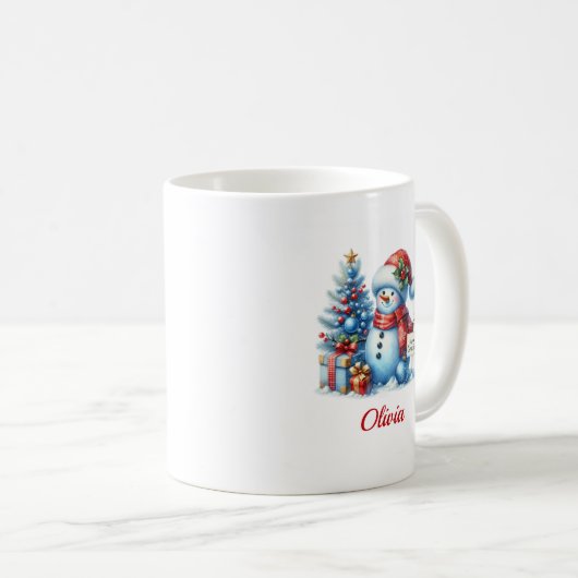 Weihnachtsschneemann Kaffeetasse (VorderseiteRechts)