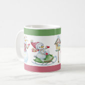 Weihnachtsschneemann Kaffeetasse (Vorderseite Links)