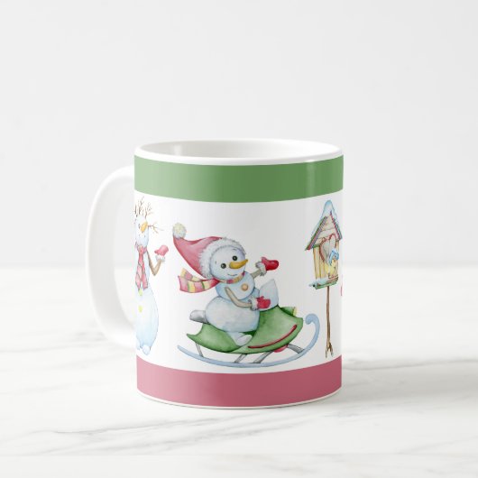 Weihnachtsschneemann Kaffeetasse (Vorderseite Links)