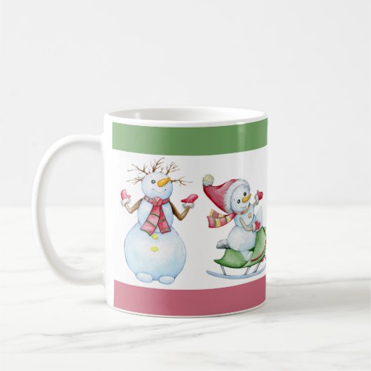 Weihnachtsschneemann Kaffeetasse (Links)