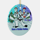 WeihnachtsSchneemann-Kampfkunst-Verzierung Keramikornament (Rechts)