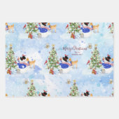 Weihnachtsschneemann Kardinal Deer Snowflake Geschenkpapier Set (Vorderseite)