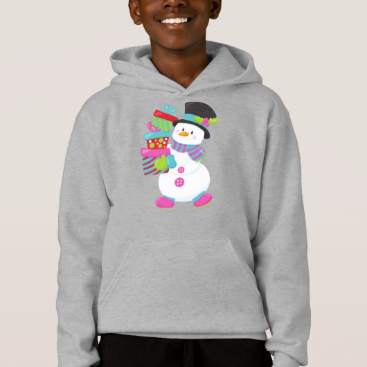 Weihnachtsschneemann, Karottennase, Geschenke, Ges Hoodie (Vorderseite)