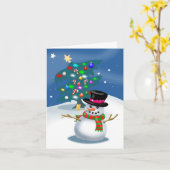Weihnachtsschneemann Karte (Gelbe Blume)
