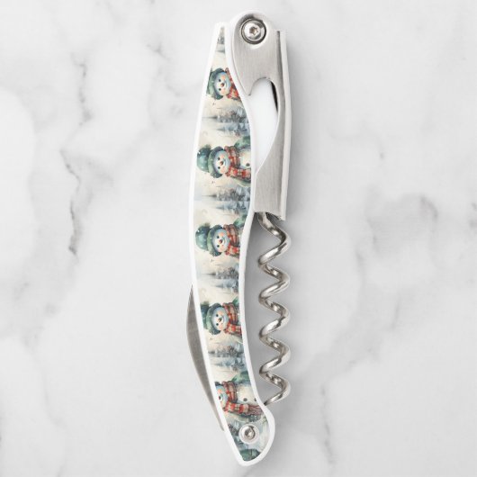 Weihnachtsschneemann Kellnermesser (Rückseite)