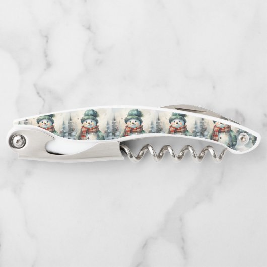 Weihnachtsschneemann Kellnermesser (Vorderseite)