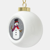 Weihnachtsschneemann Keramik Kugel-Ornament (Rechts)