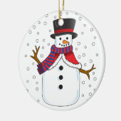 Weihnachtsschneemann Keramik Ornament (Links)