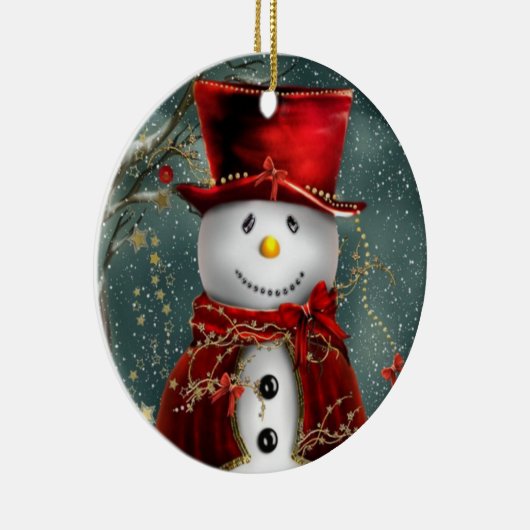 Weihnachtsschneemann Keramik Ornament (Rechts)