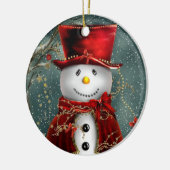 Weihnachtsschneemann Keramik Ornament (Links)