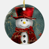 Weihnachtsschneemann Keramik Ornament (Hinten)