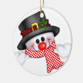 Weihnachtsschneemann Keramik Ornament (Links)