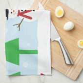 Weihnachtsschneemann Küchentuch (Viertel Falte)