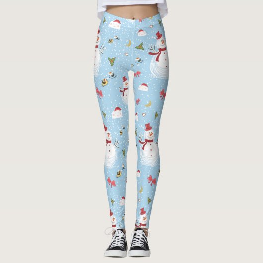 Weihnachtsschneemann Leggings (Vorderseite)