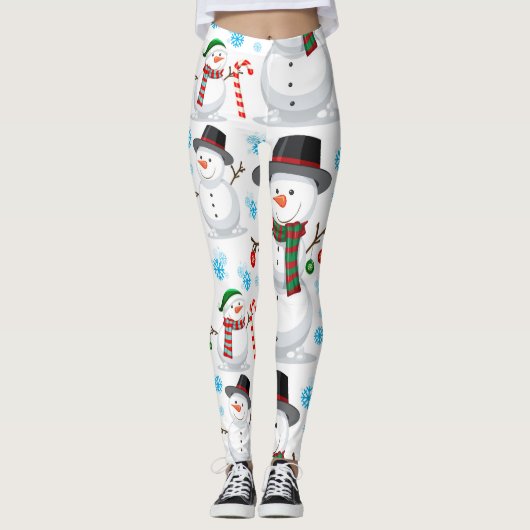 WeihnachtsSchneemann Leggings (Vorderseite)