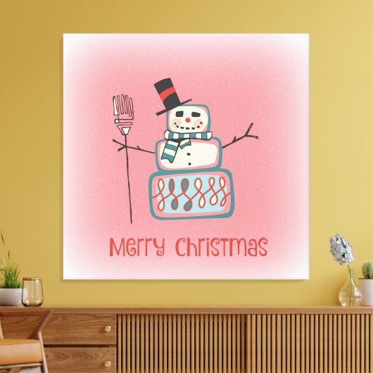 Weihnachtsschneemann Leinwanddruck (Insitu (Wohnzimmer))