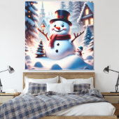 Weihnachtsschneemann Leinwanddruck (Insitu (Schlafzimmer))