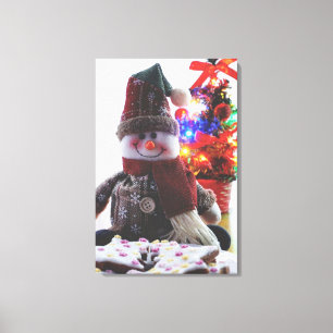 WEIHNACHTSSCHNEEMANN  LEINWANDDRUCK