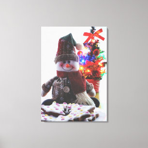 WEIHNACHTSSCHNEEMANN LEINWANDDRUCK