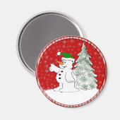 Weihnachtsschneemann Magnet (Vorderseite/Rückseite)