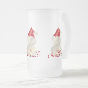 Weihnachtsschneemann Mattglas Bierglas