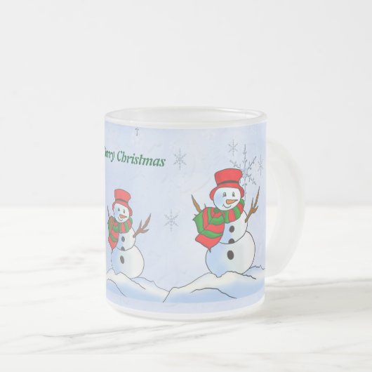 Weihnachtsschneemann Mattglastasse (VorderseiteRechts)