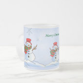 Weihnachtsschneemann Mattglastasse (Vorderseite Links)