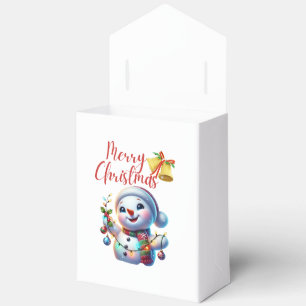 Weihnachtsschneemann mit Bells Festivals Geschenkschachtel