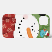 Weihnachtsschneemann mit Bird Case-Mate iPhone Hülle (Rückseite (Horizontal))