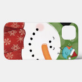 Weihnachtsschneemann mit Bird Case-Mate iPhone Hülle (Rückseite (Horizontal))