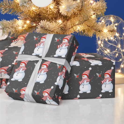 Weihnachtsschneemann mit Bird Geschenkpapier (Feiertage)