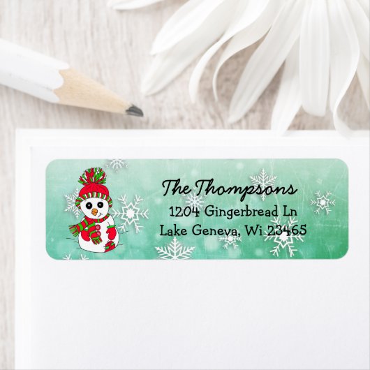 Weihnachtsschneemann mit blauem Schneeflocken Hint (Insitu)