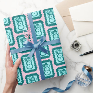 Weihnachtsschneemann mit Charme, süß und hell zum Geschenkpapier