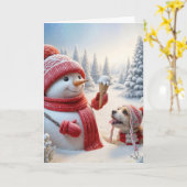 Weihnachtsschneemann mit Eiscreme Karte (Gelbe Blume)