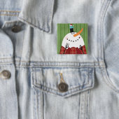 WeihnachtsSchneemann mit Gesang-Vogel Button (Beispiel)