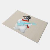 Weihnachtsschneemann mit Gitarre Fußmatte (Schrägansicht)