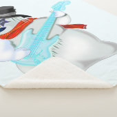 Weihnachtsschneemann mit Gitarre Sherpa Blanket Sherpadecke (3/4)