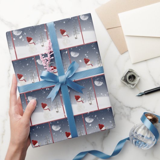 Weihnachtsschneemann mit Gold Star Geschenkpapier (Schenken)