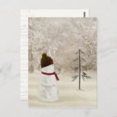 Weihnachtsschneemann mit Gold Star Postkarte (Vorne/Hinten)
