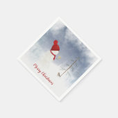 Weihnachtsschneemann mit Goldstar Serviette (Ecke)