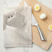 Weihnachtsschneemann mit Heartwarming-Liebe Geschirrtuch (Viertel Falte)