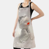 Weihnachtsschneemann mit Heartwarming-Liebe Schürze (InSitu)