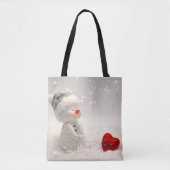 Weihnachtsschneemann mit Heartwarming-Liebe Tasche (Vorderseite)