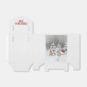 Weihnachtsschneemann mit Hirsch im Winterwald Geschenkschachtel (Ungefaltet)