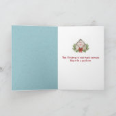 Weihnachtsschneemann mit Hund Karte (Innenseite)