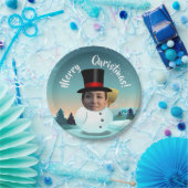 Weihnachtsschneemann mit Ihrem Gesicht Pappteller (Party)