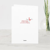 Weihnachtsschneemann mit Reh und Kranz Feiertagskarte (Rückseite)