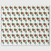 Weihnachtsschneemann mit Schneeflocken Geschenkpapier (Flach)