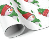 Weihnachtsschneemann mit Schneeflocken Geschenkpapier (Rolleneckpunkt)