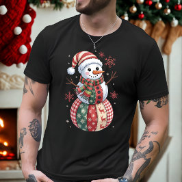 Weihnachtsschneemann mit Schneeflocken T-Shirt
